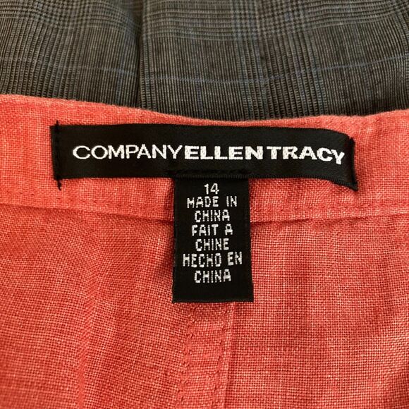 Ellen Tracy Skirt Womens Sz 14 Poppy Red Woven Linen A Line Lightweight Mini - Picture 6 of 9